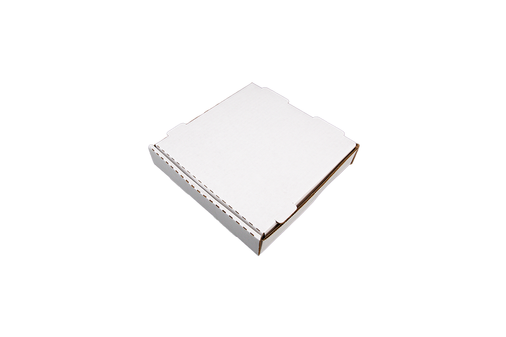 9″x9″ White Corrugated Pizza