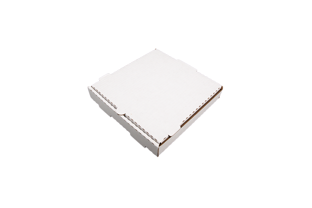10″x10″ White Corrugated Pizza