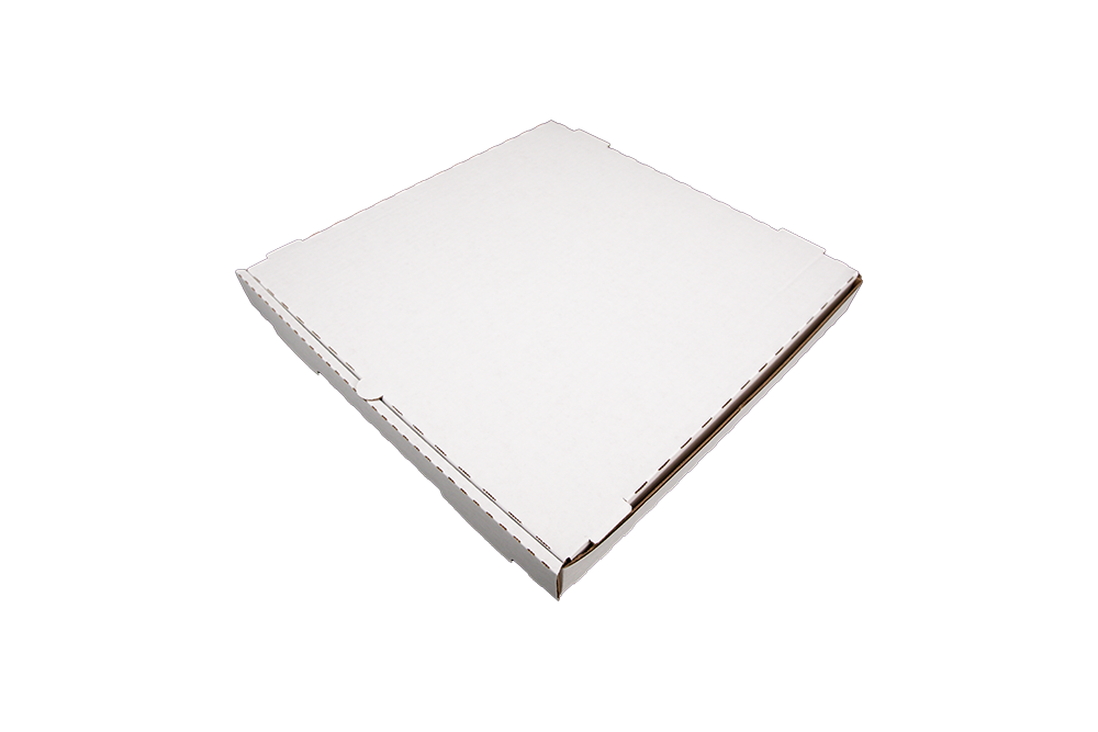 14″x14″ White Corrugated Pizza