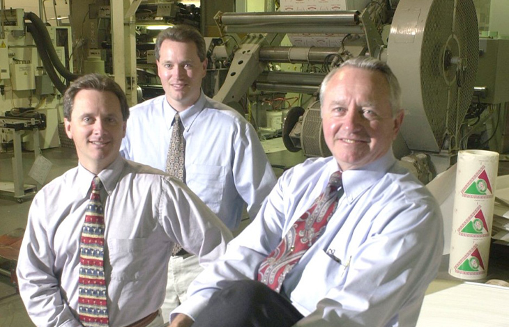 John and Bruce standing with Chuck Zeiser.