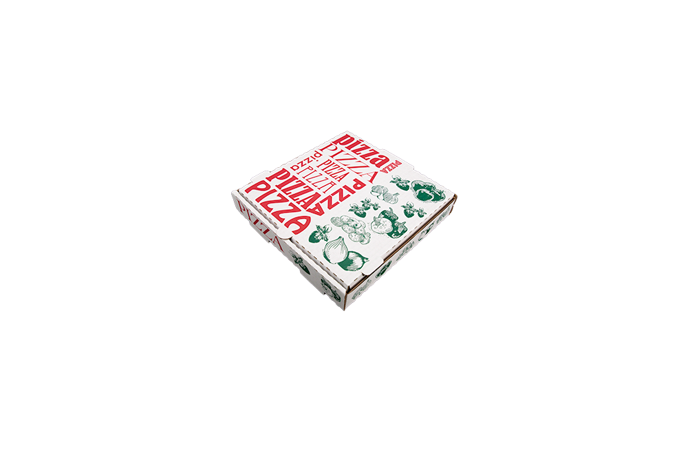 7″x7″ White Corrugated Pizza – Stock Print