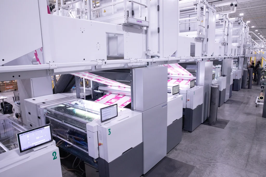 The Heidelberg Boardmaster Flexo Press in operation at the Centre South location.