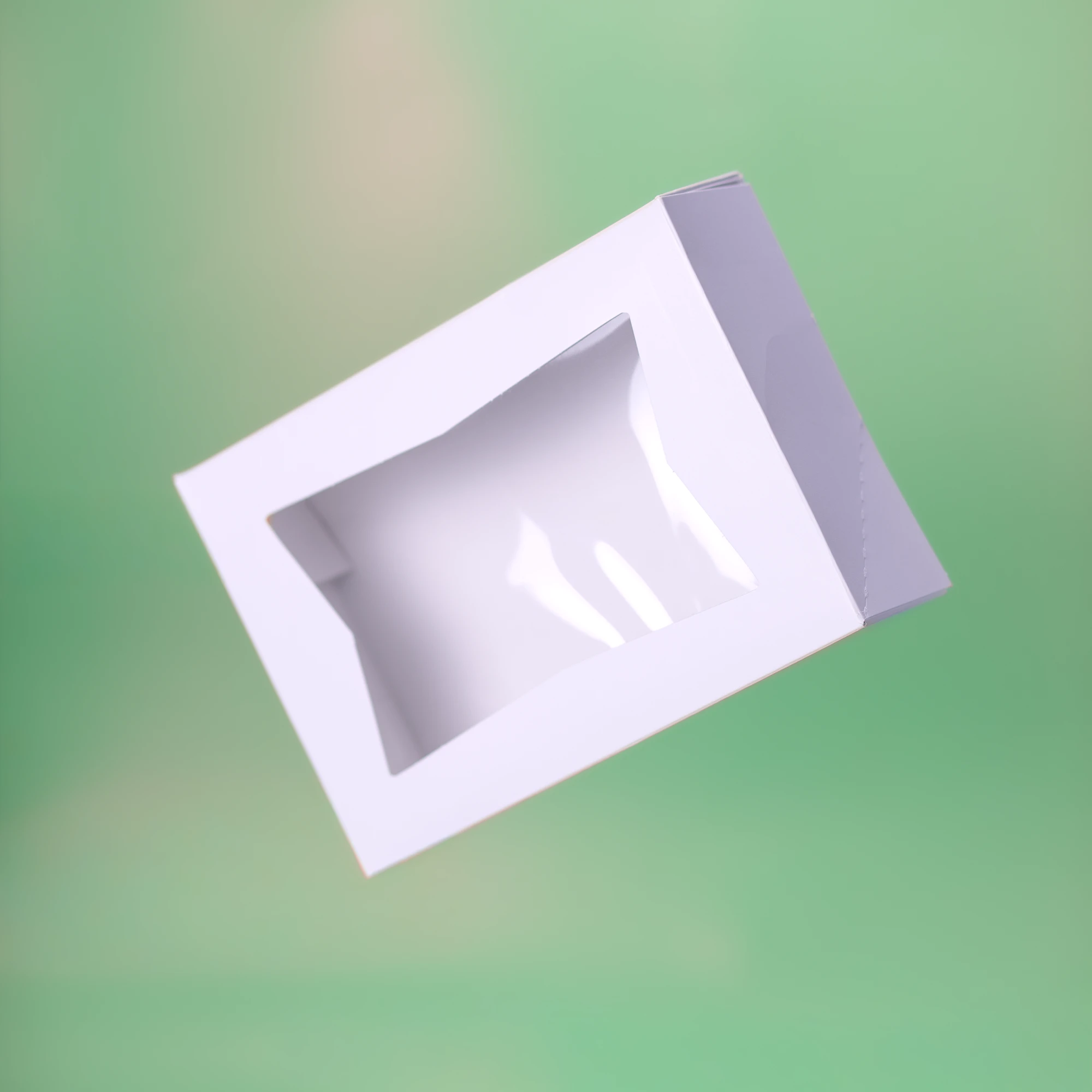 Glamour shot of an automatic window bakery box white stock product